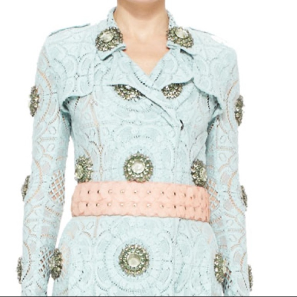 Burberry Pale Coral Pink Rubber Flower Belt